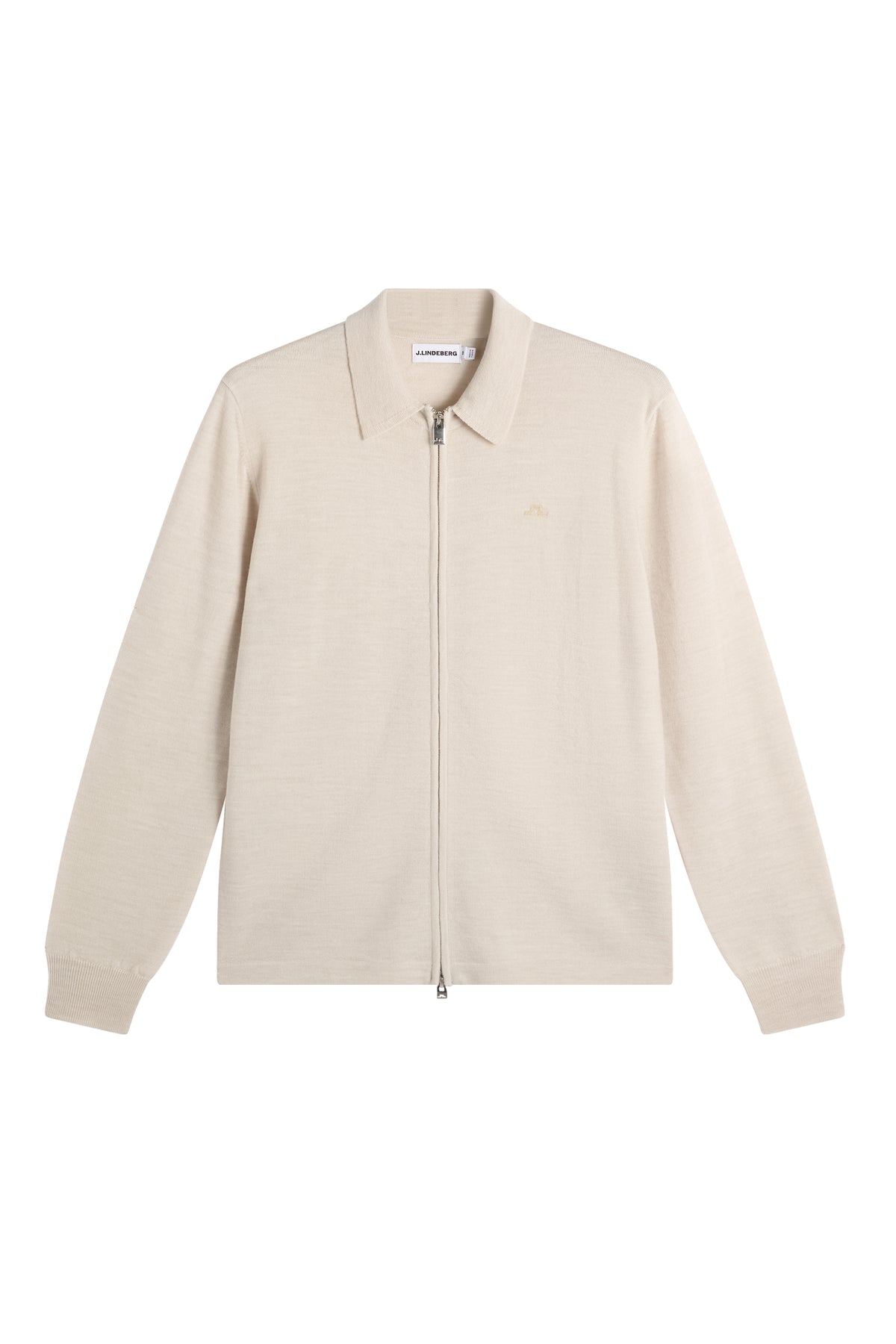 Kaleb Merino Cardigan in Moonbeam Melange by J.Lindeberg