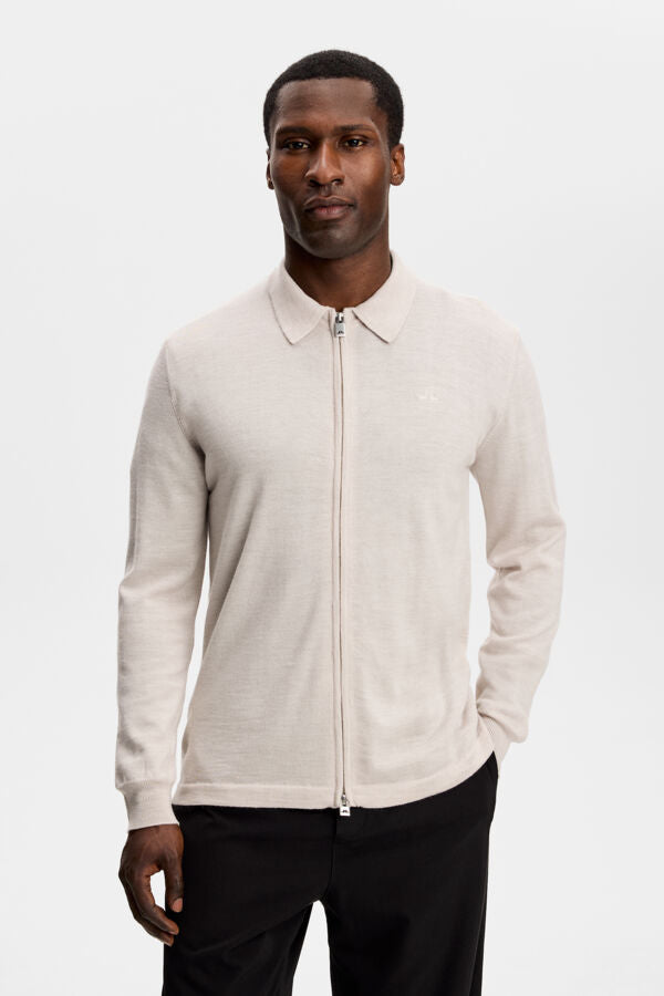 Kaleb Merino Cardigan / Moonbeam Melange