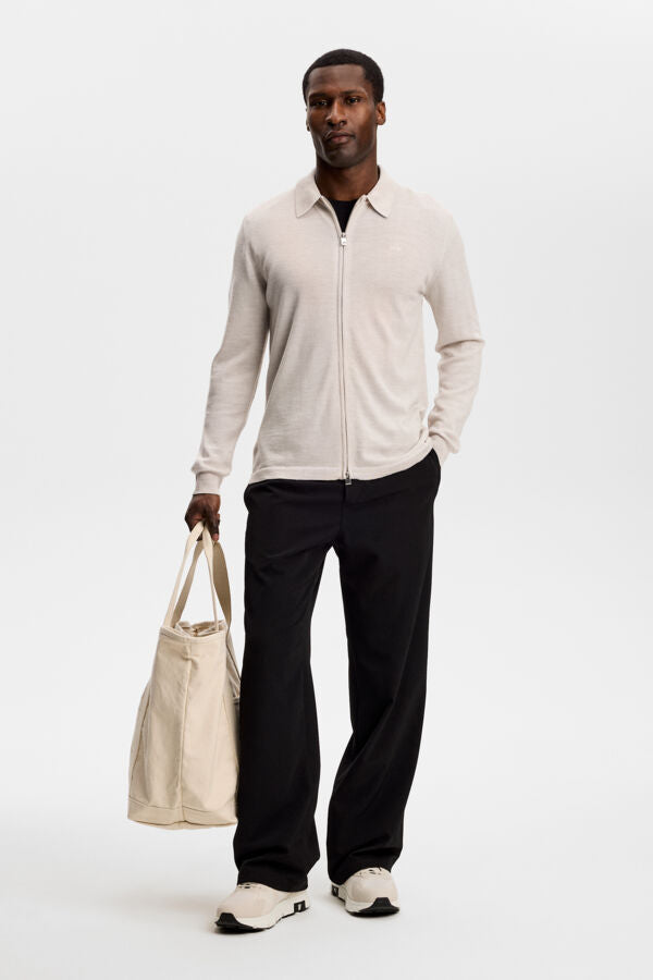 Kaleb Merino Cardigan / Moonbeam Melange