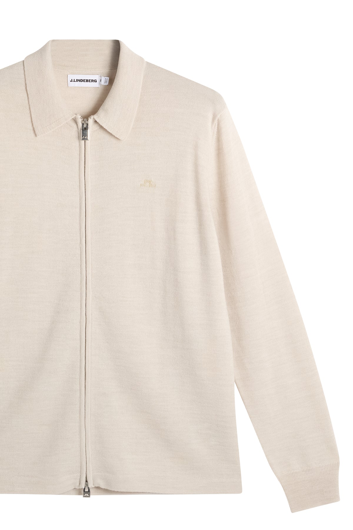 Kaleb Merino Cardigan in Moonbeam Melange by J.Lindeberg