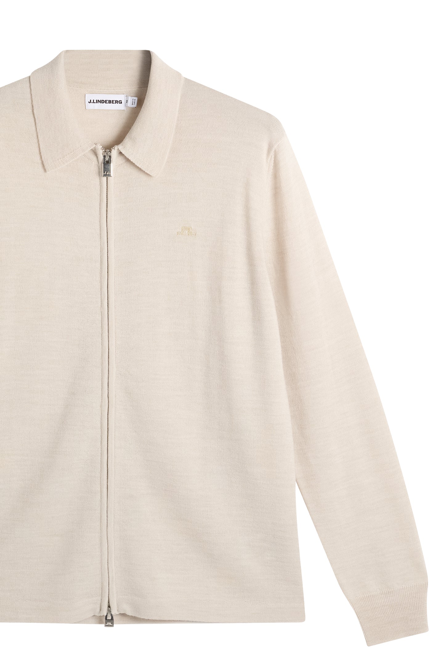 Kaleb Merino Cardigan in Moonbeam Melange by J.Lindeberg