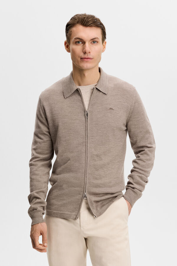 Kaleb Merino Cardigan / Brindle Melange