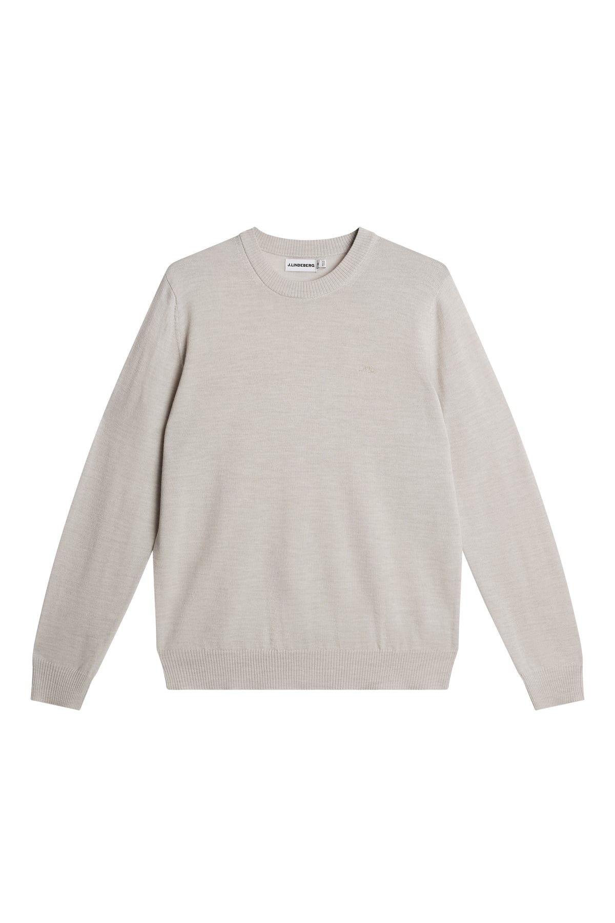 Keane Merino Crew Neck in Moonbeam Melange by J.Lindeberg