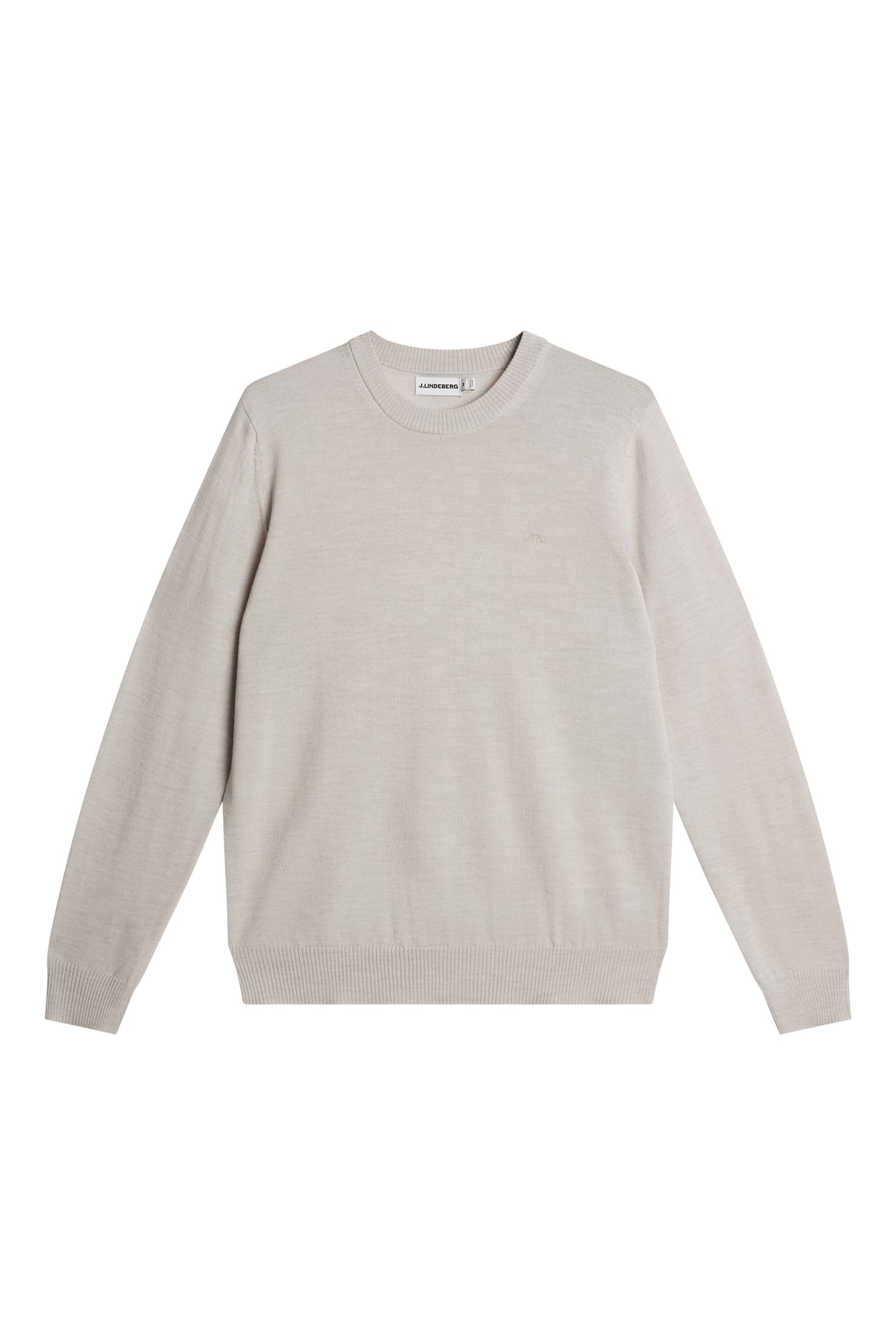 Keane Merino Crew Neck in Moonbeam Melange by J.Lindeberg