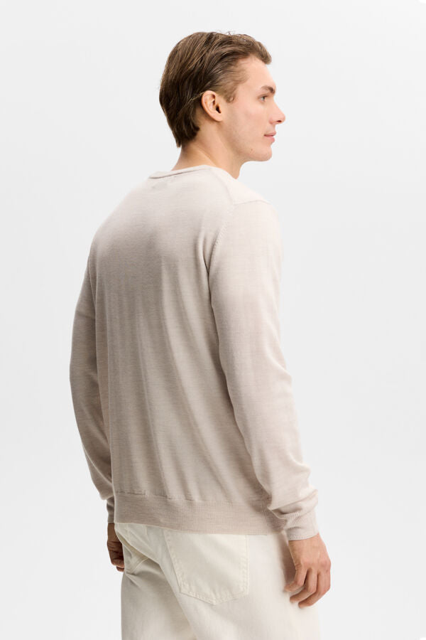 Keane Merino Crew Neck / Moonbeam Melange