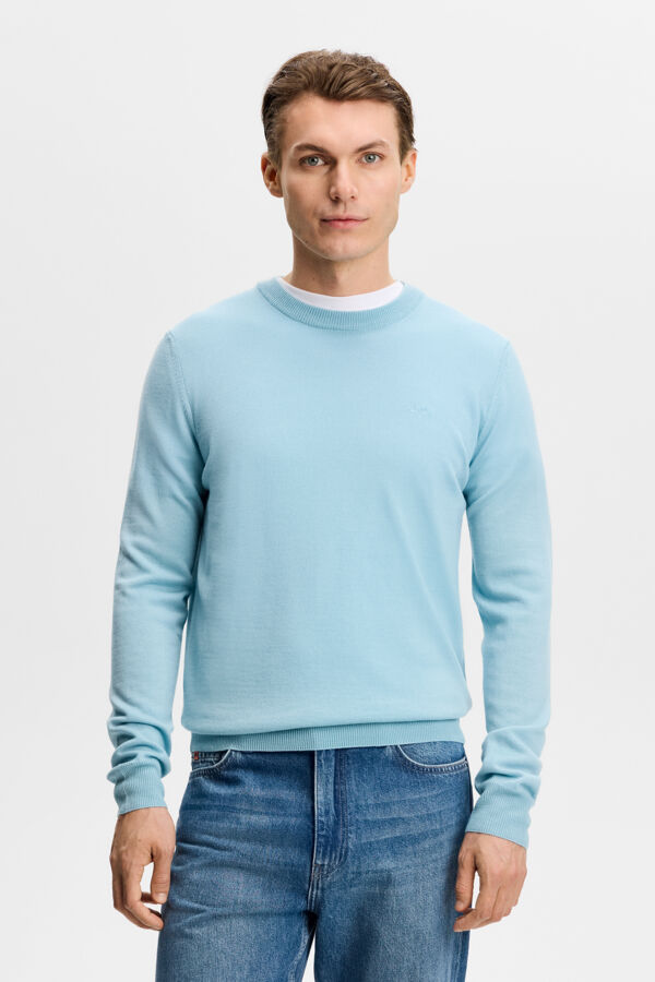 Keane Merino Crew Neck / Forget-Me-Not