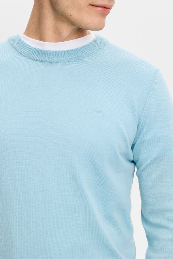 Keane Merino Crew Neck / Forget-Me-Not