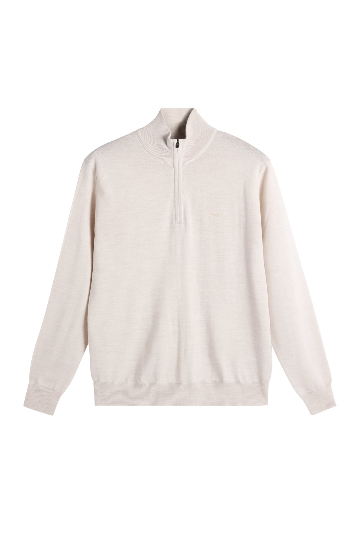 Kiyan Quarter Zip Sweater in Moonbeam Melange by J.Lindeberg