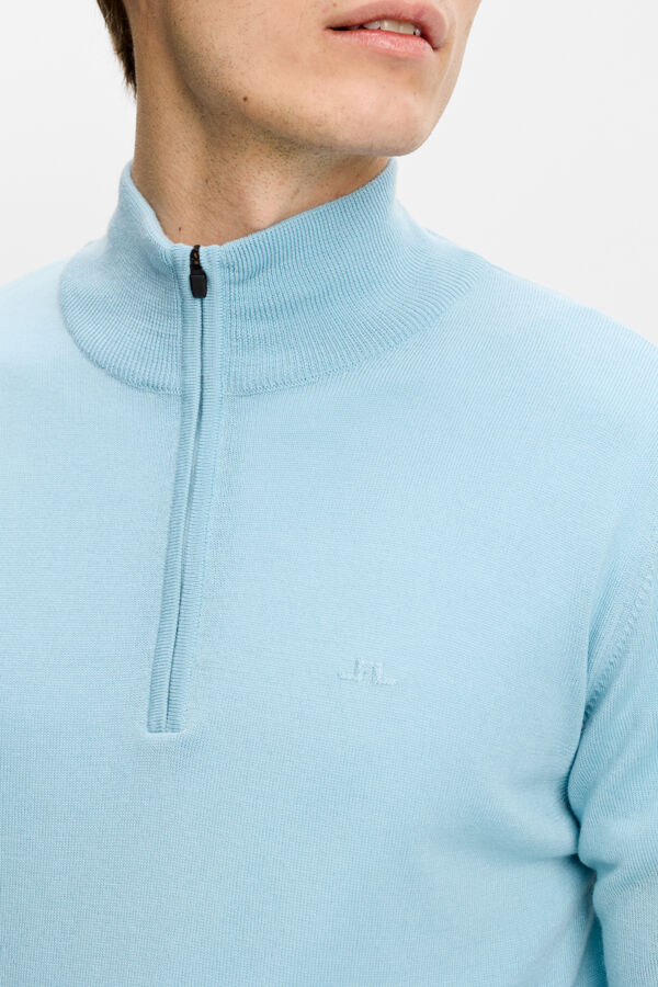 Kiyan Quarter Zip Sweater / Forget-Me-Not | J.Lindeberg Official