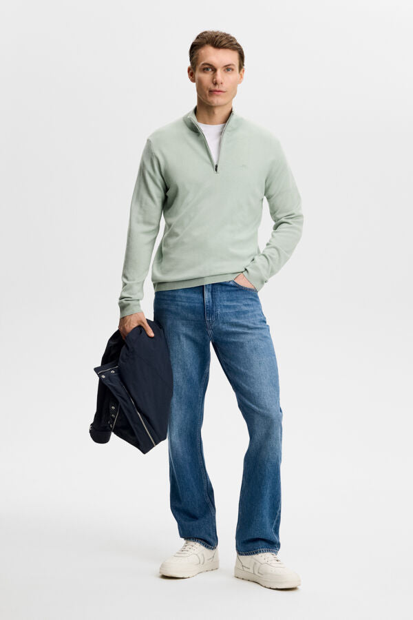 Kiyan Quarter Zip Sweater / Jadeite