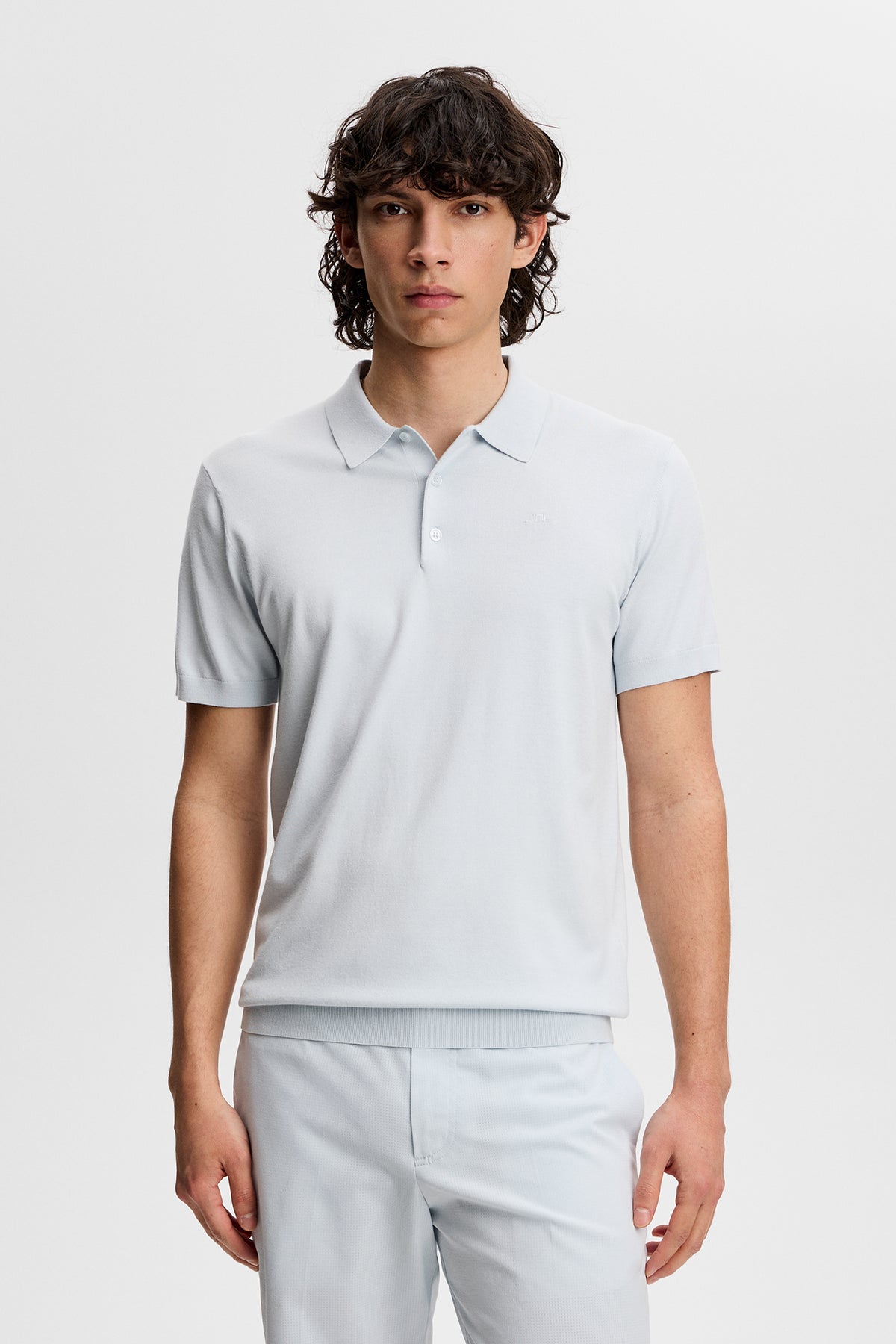 Ridge Knitted Polo in Skywriting by J.Lindeberg