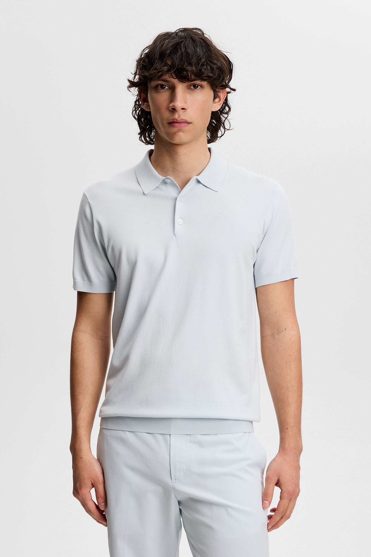 Ridge Knitted Polo in Skywriting by J.Lindeberg
