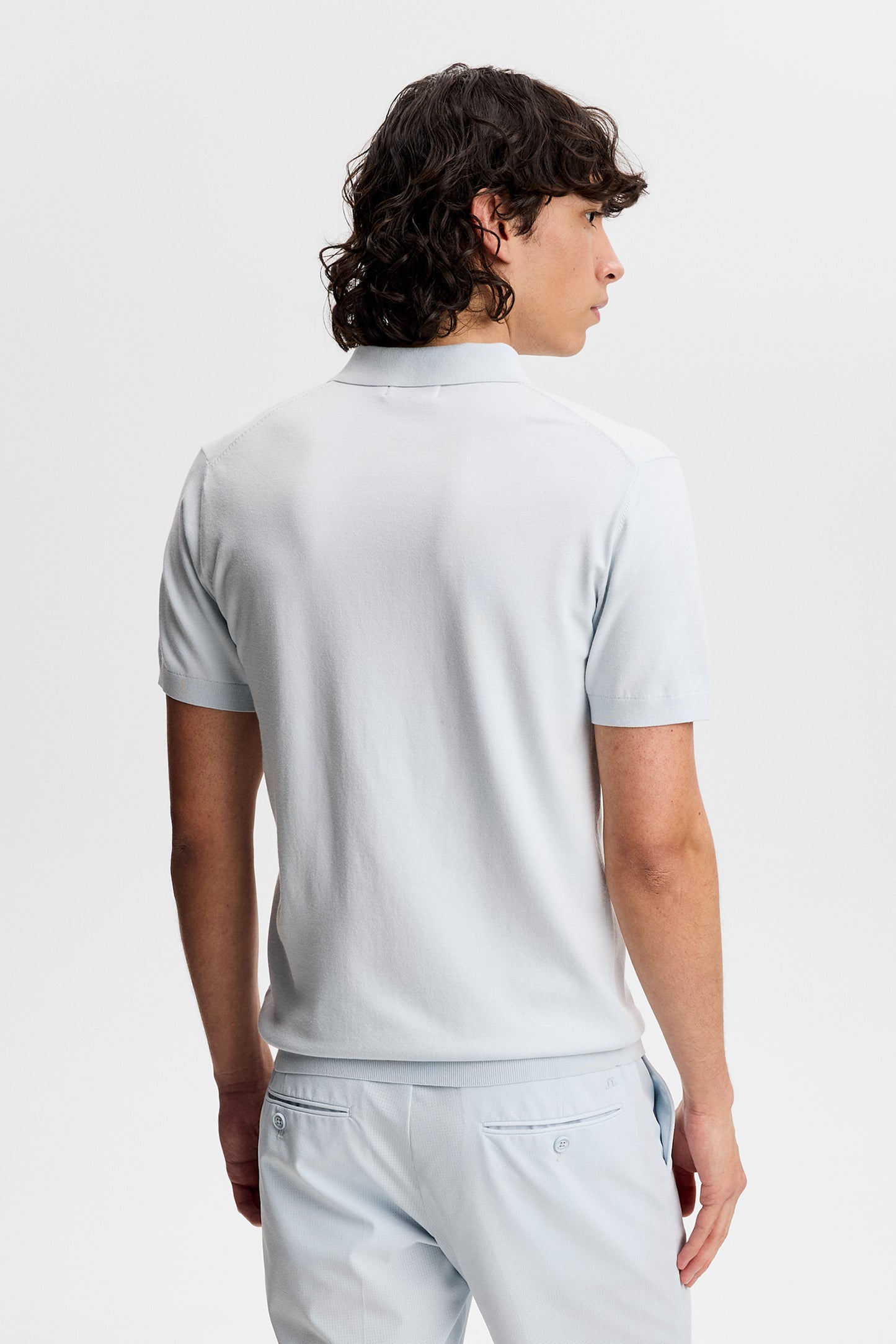 Ridge Knitted Polo in Skywriting by J.Lindeberg
