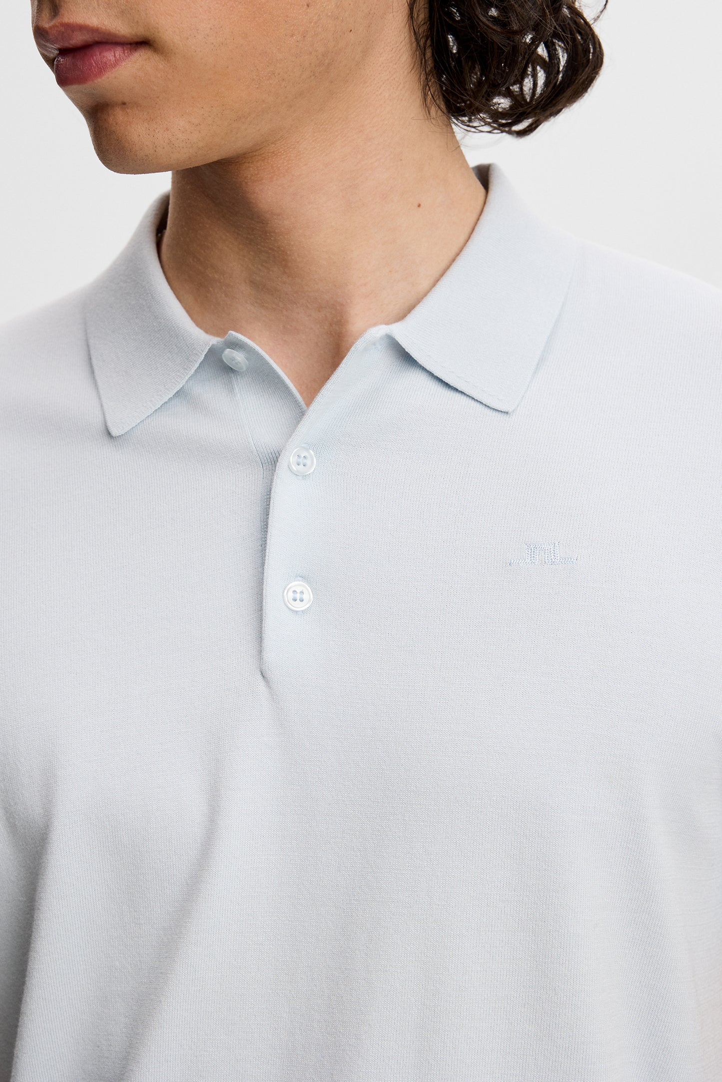 Ridge Knitted Polo in Skywriting by J.Lindeberg