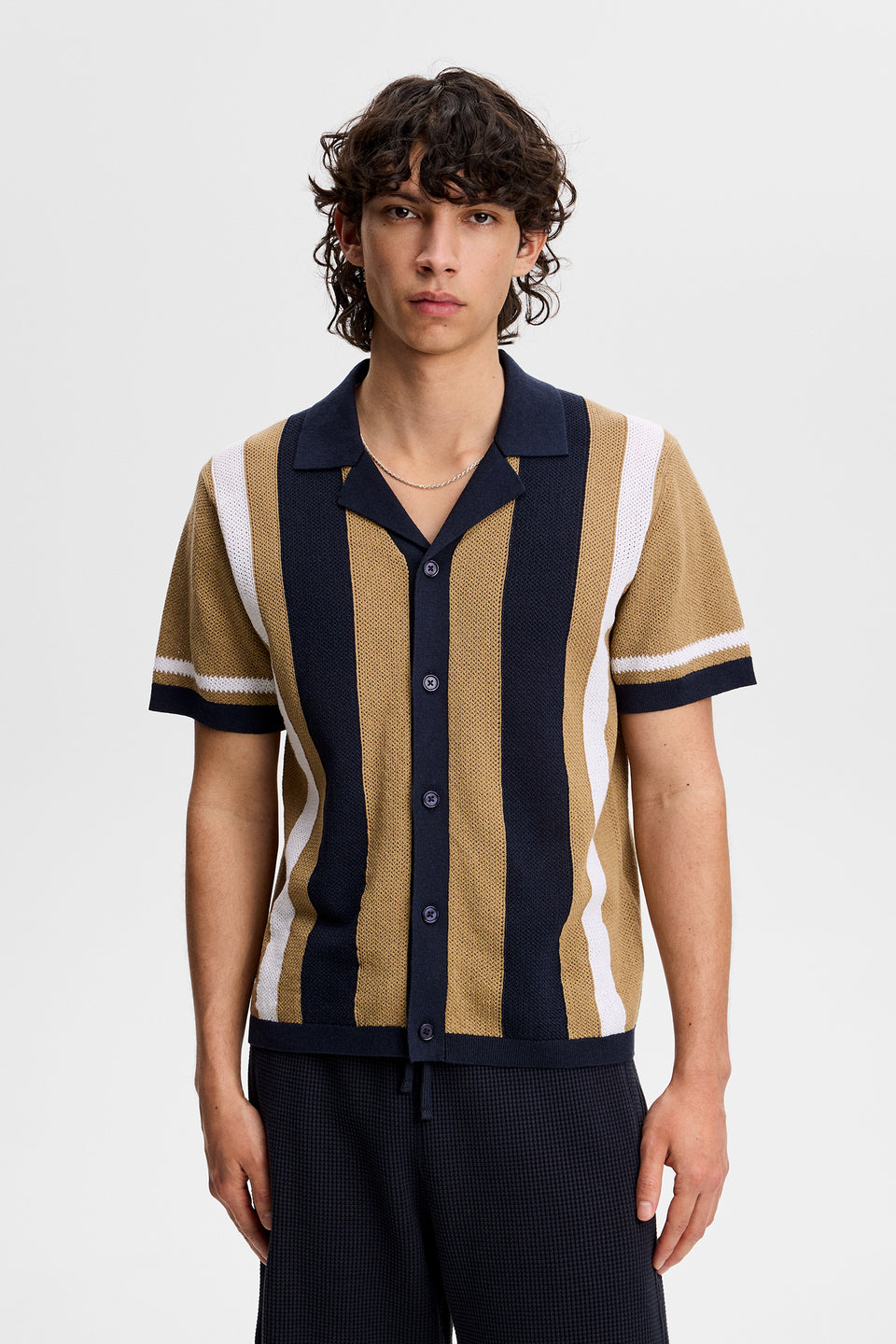 Remus Resort Collar Knit Polo / Kelp