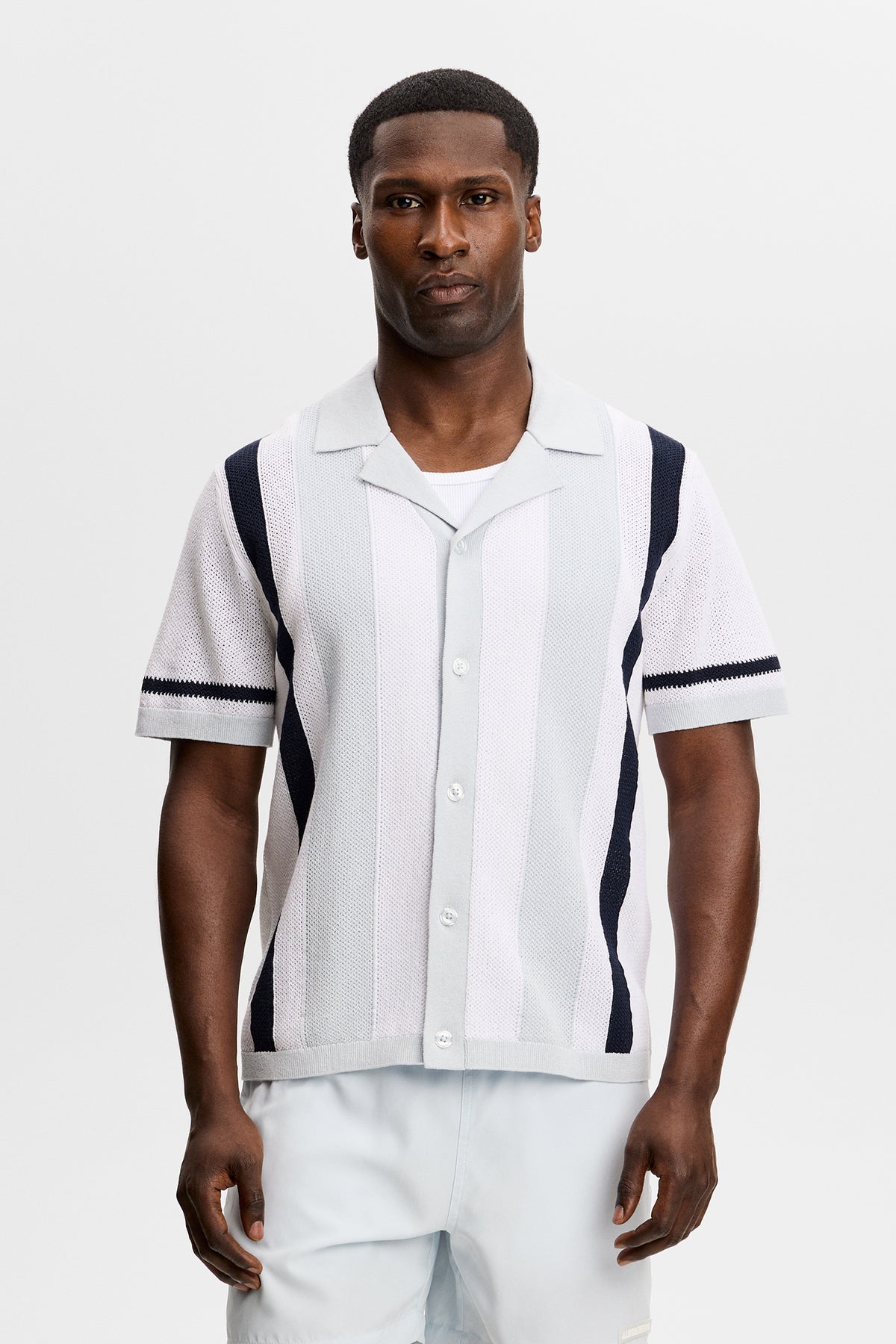 Remus Resort Collar Knit Polo in Skywriting by J.Lindeberg