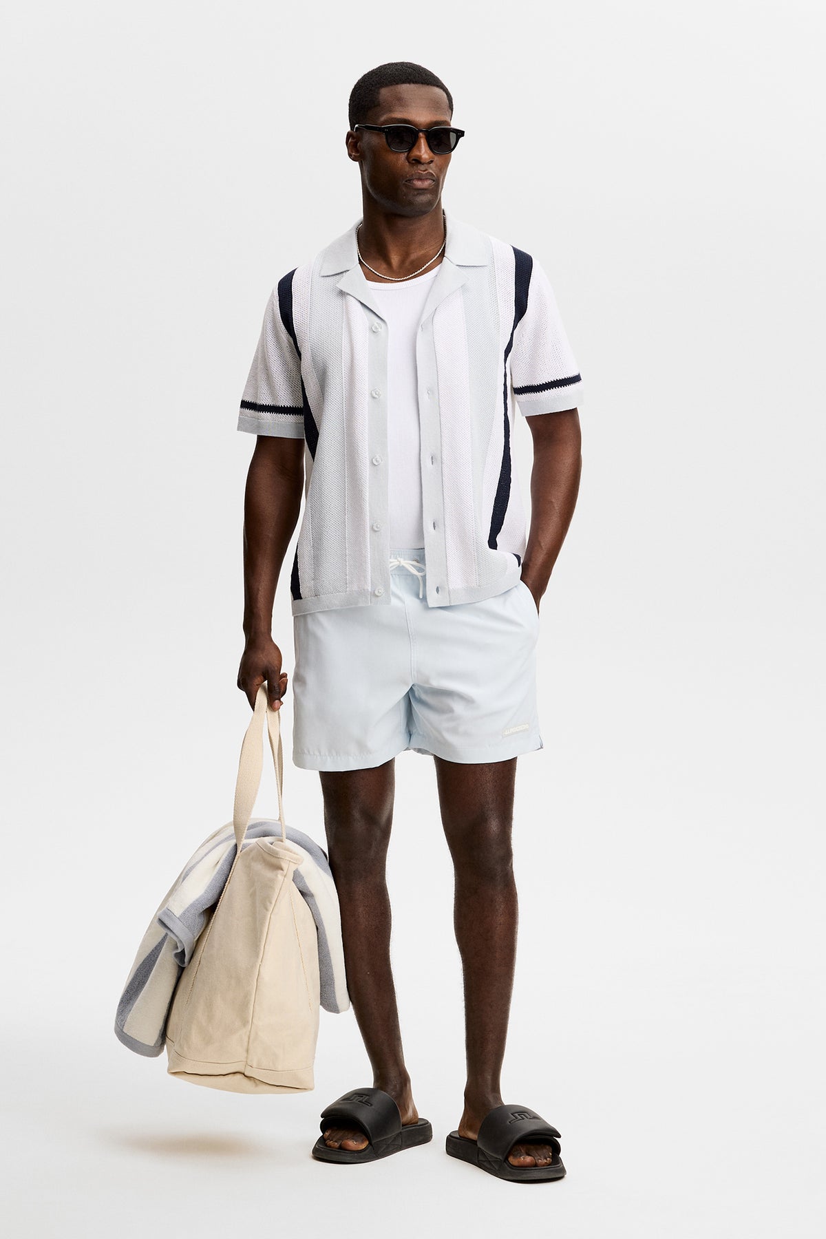 Remus Resort Collar Knit Polo in Skywriting by J.Lindeberg