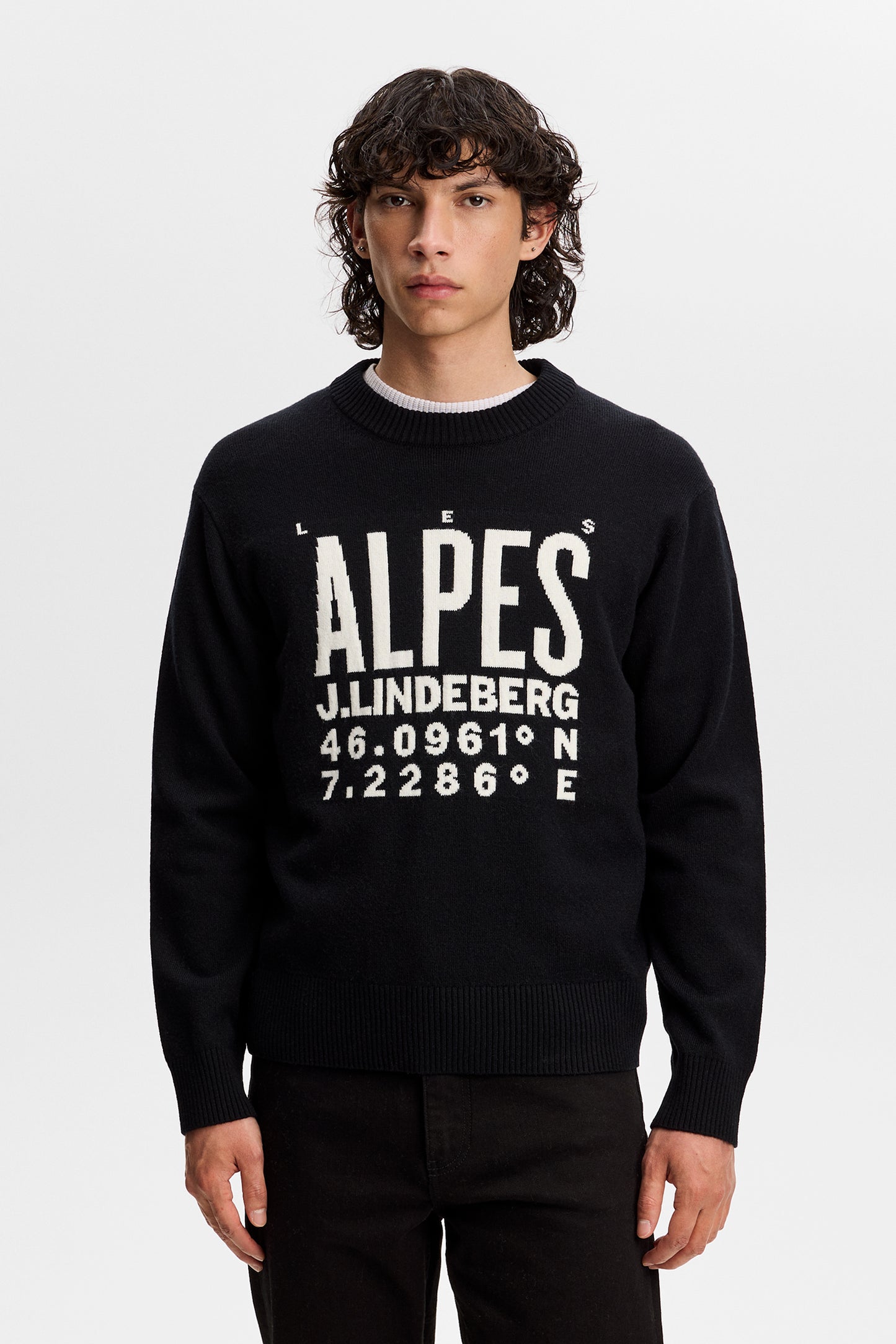William Knitted Sweater in Black by J.Lindeberg