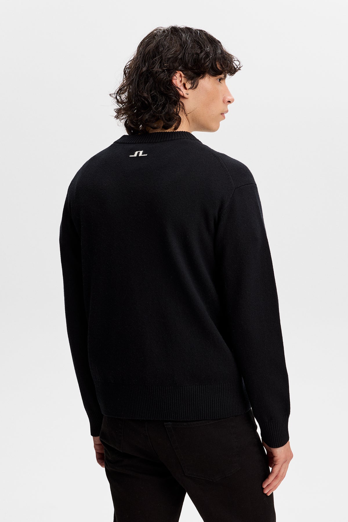 William Knitted Sweater in Black by J.Lindeberg