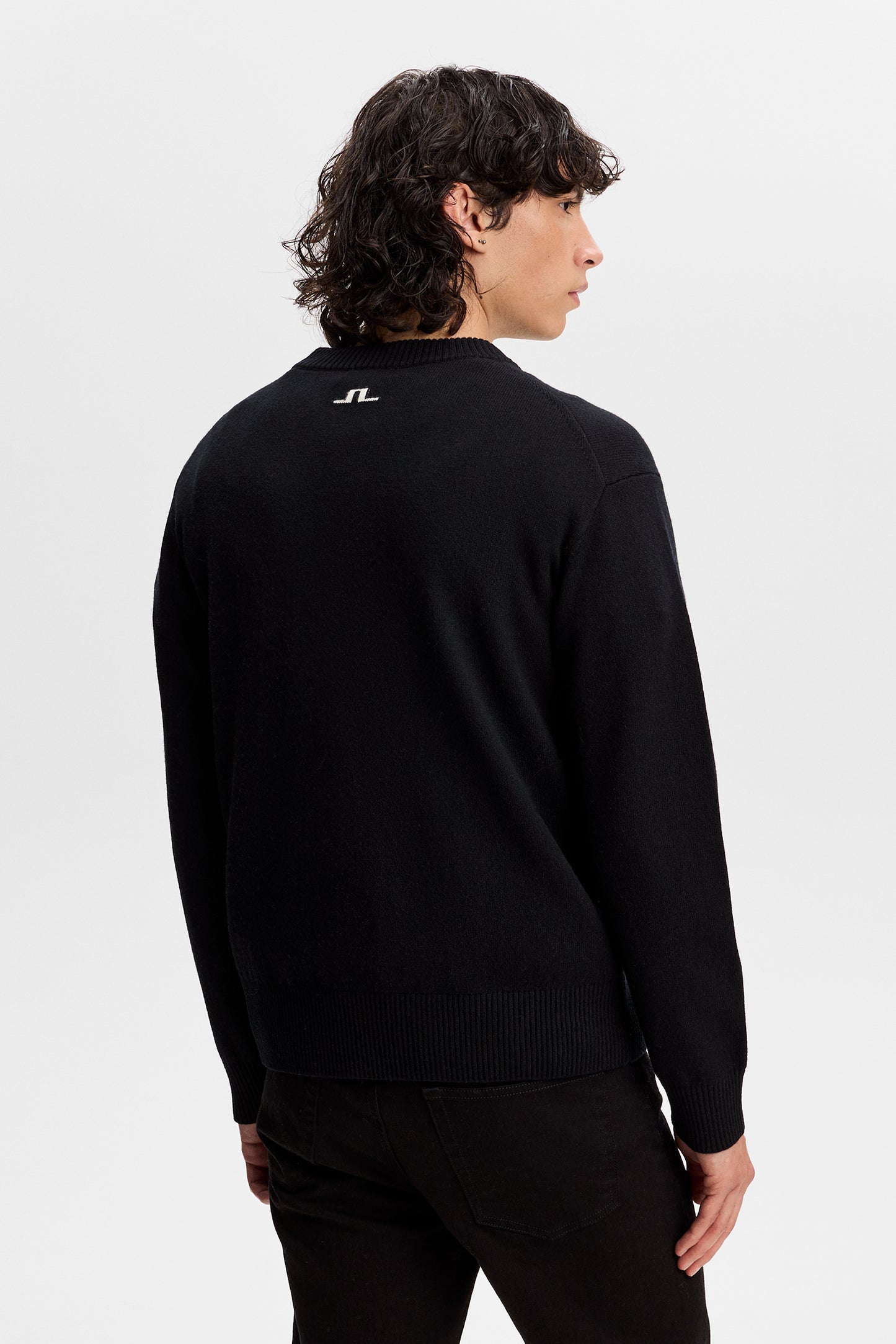 William Knitted Sweater in Black by J.Lindeberg