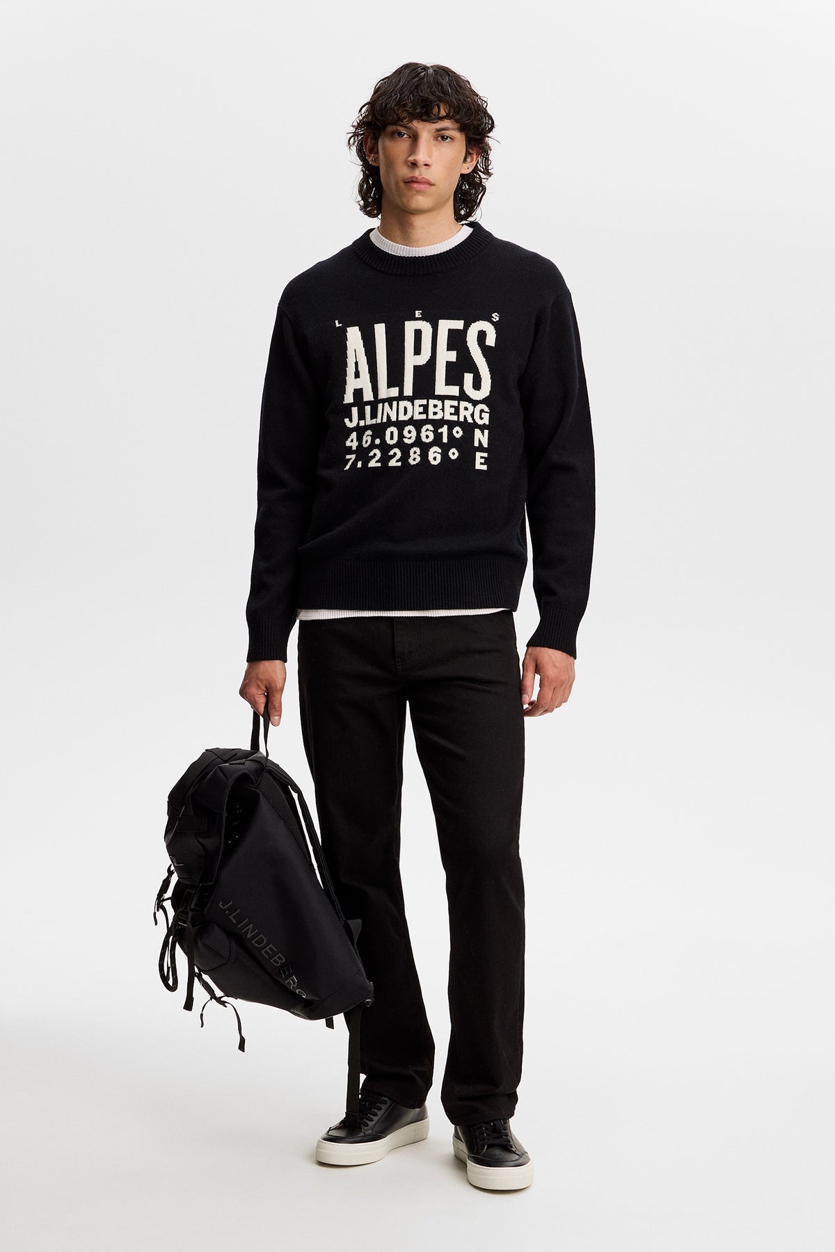 William Knitted Sweater in Black by J.Lindeberg