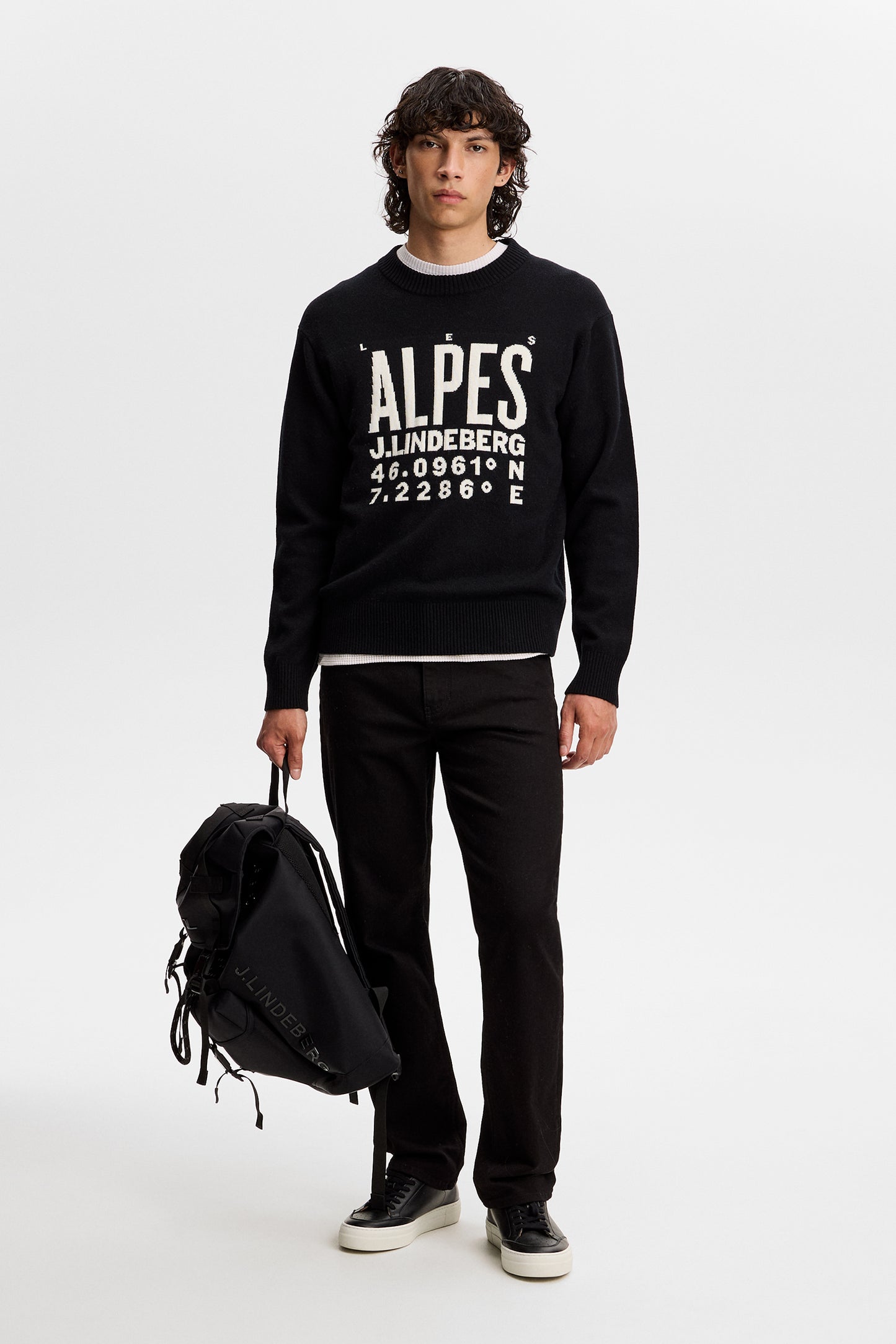 William Knitted Sweater in Black by J.Lindeberg