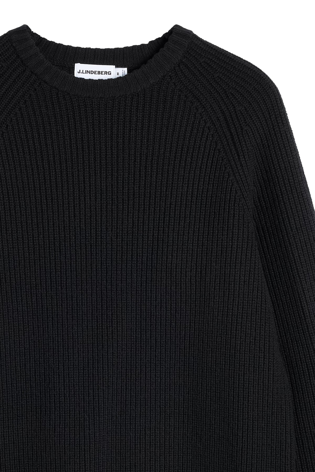 Hallow Knitted Crew Neck in Black by J.Lindeberg