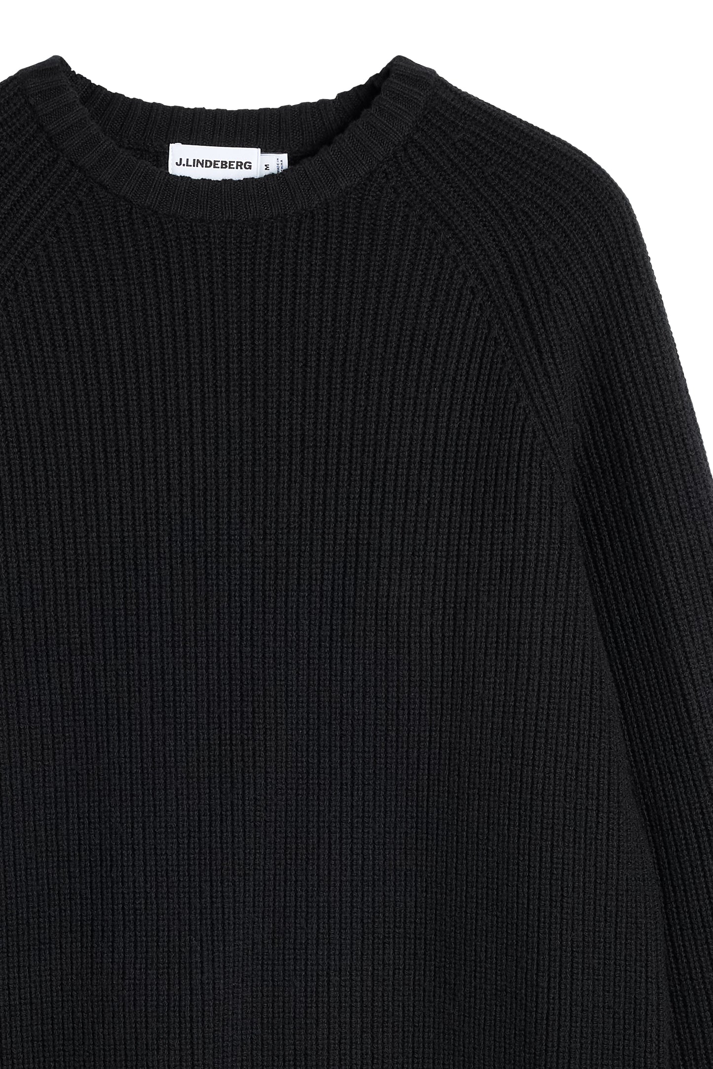 Hallow Knitted Crew Neck in Black by J.Lindeberg