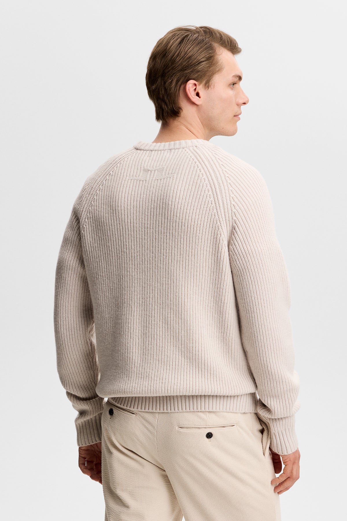 Hallow Knitted Crew Neck in Moonbeam by J.Lindeberg