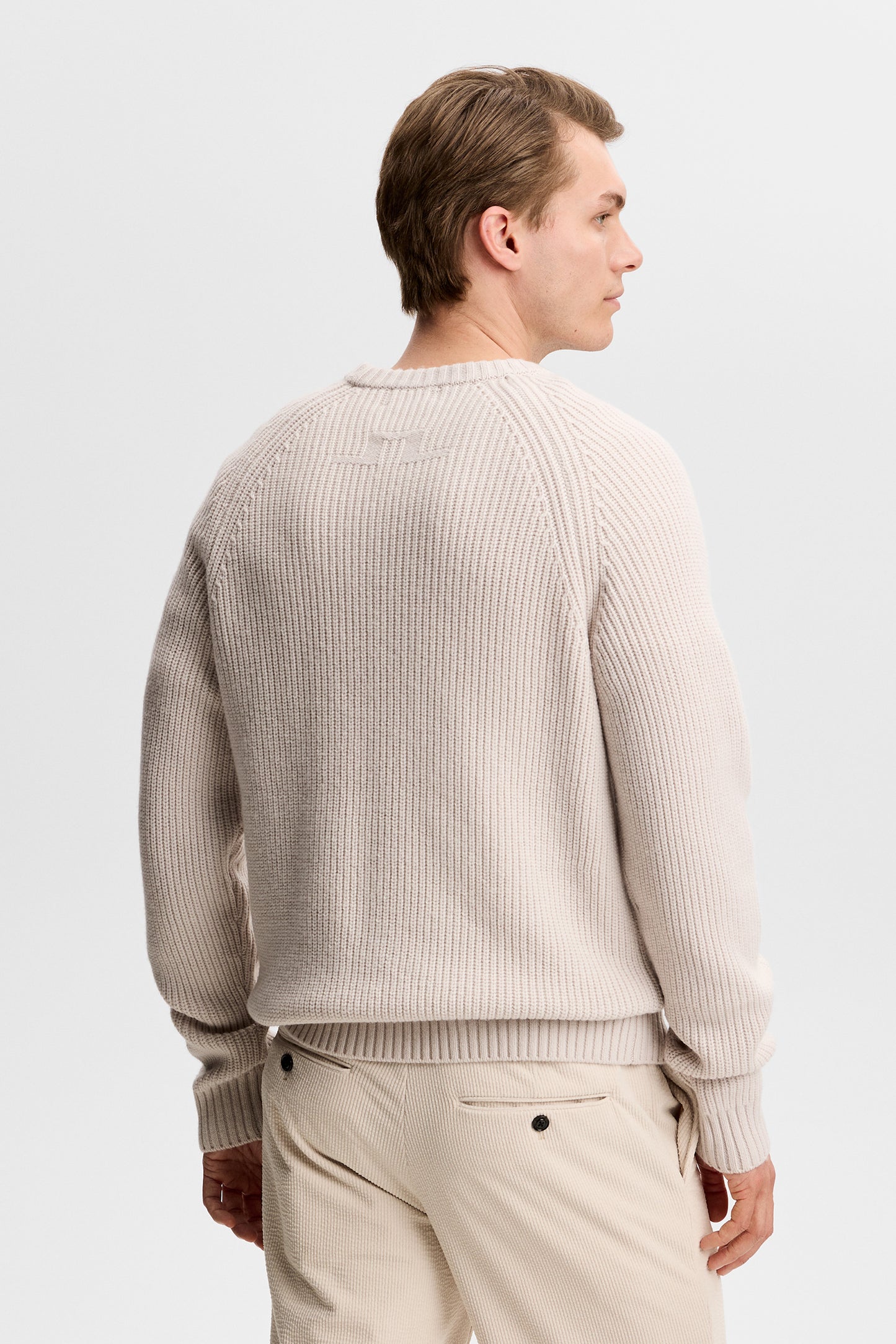 Hallow Knitted Crew Neck in Moonbeam by J.Lindeberg
