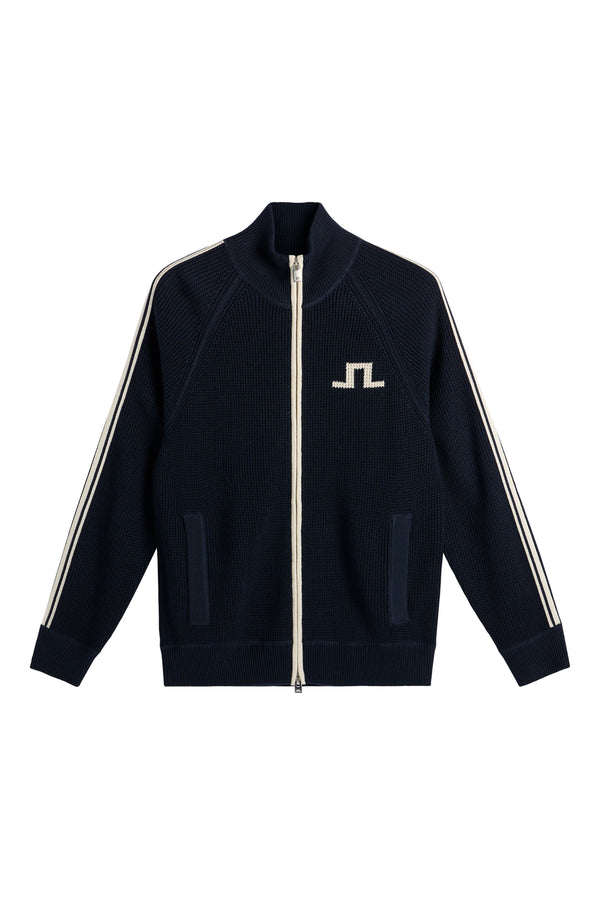 Craig Zip Knit Cardigan / JL Navy