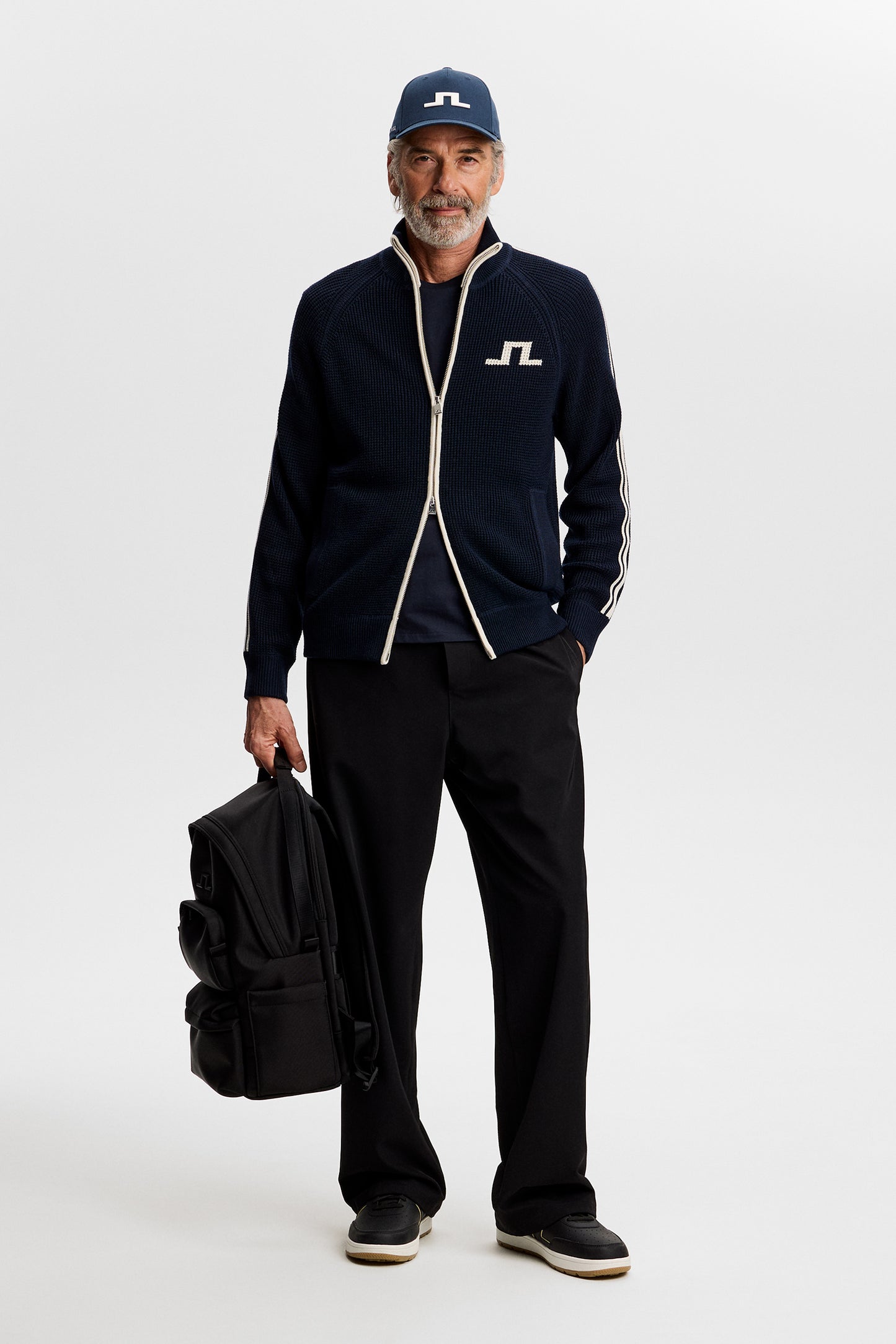 Craig Zip Knit Cardigan in JL Navy by J.Lindeberg