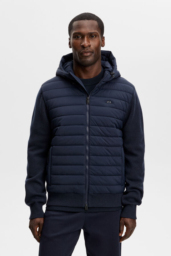 Thaden Knit Hood Hybrid Jacket / JL Navy