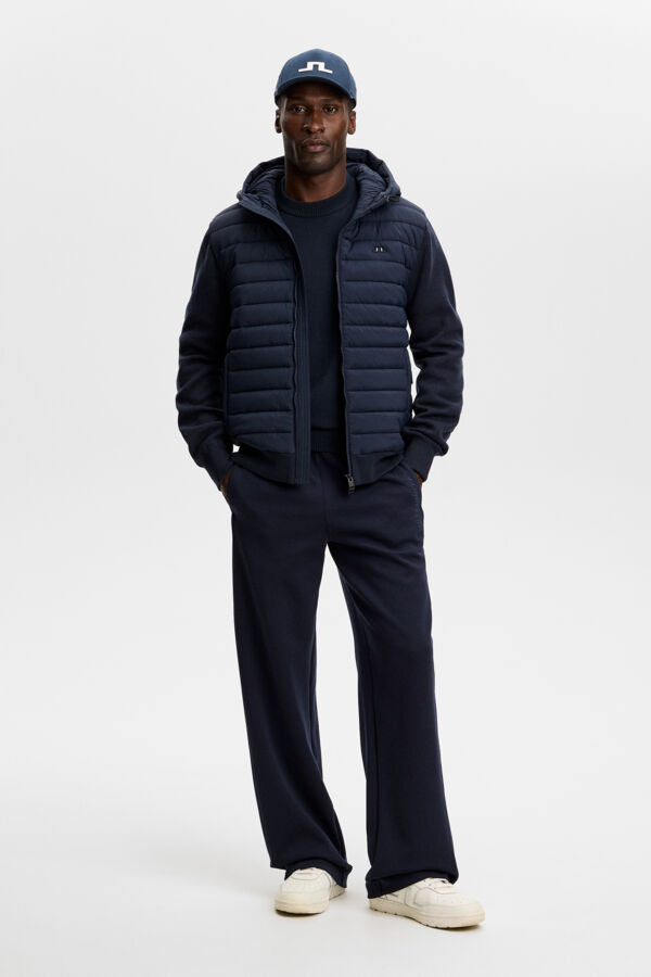 Thaden Knit Hood Hybrid Jacket / JL Navy