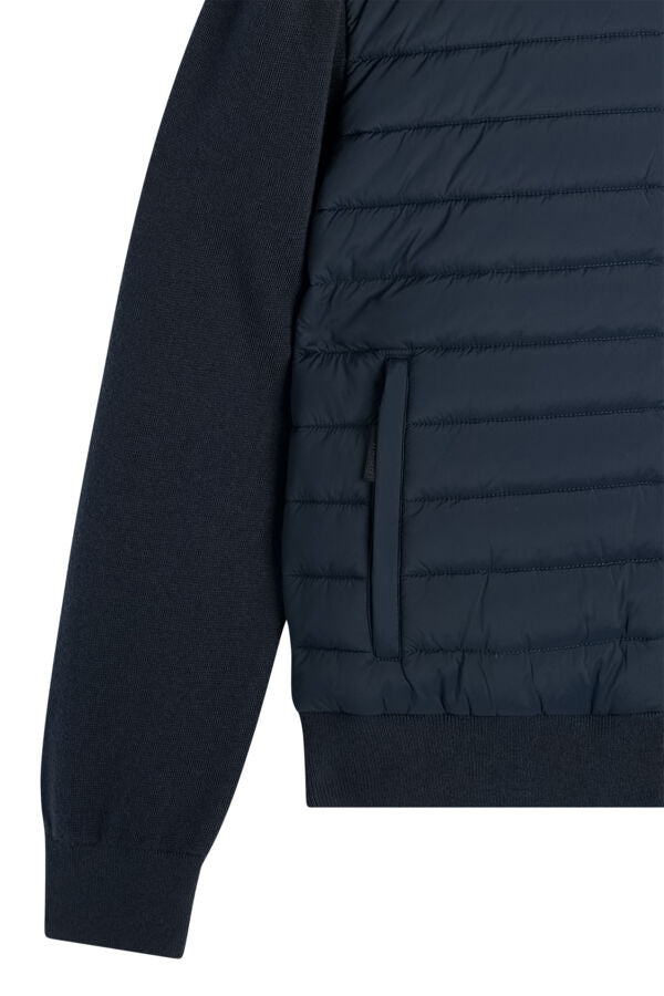 Thaden Knit Hood Hybrid Jacket / JL Navy