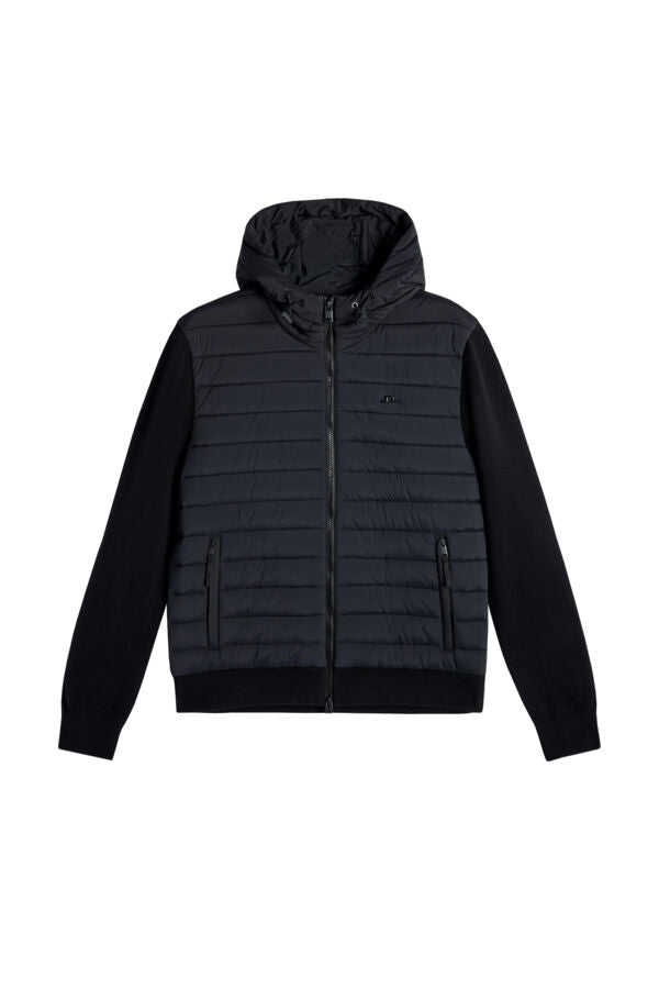 Thaden Knit Hood Hybrid Jacket / Black