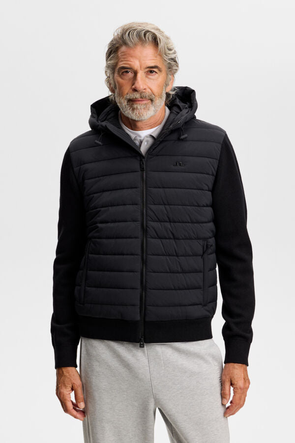 Thaden Knit Hood Hybrid Jacket / Black