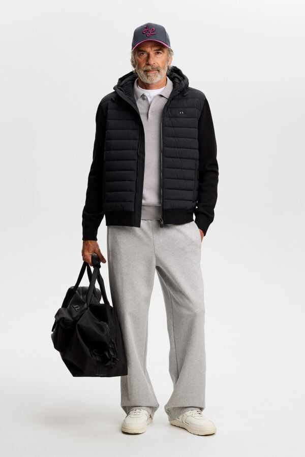Thaden Knit Hood Hybrid Jacket / Black