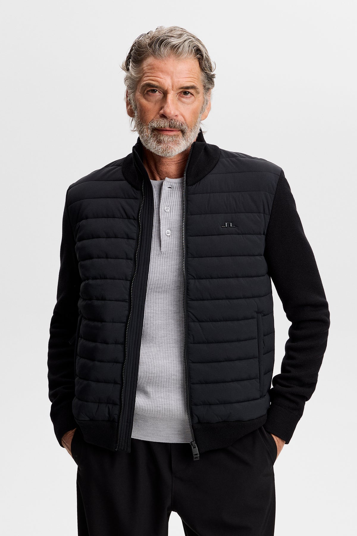 Boen Knit Hybrid Jacket in Black by J.Lindeberg