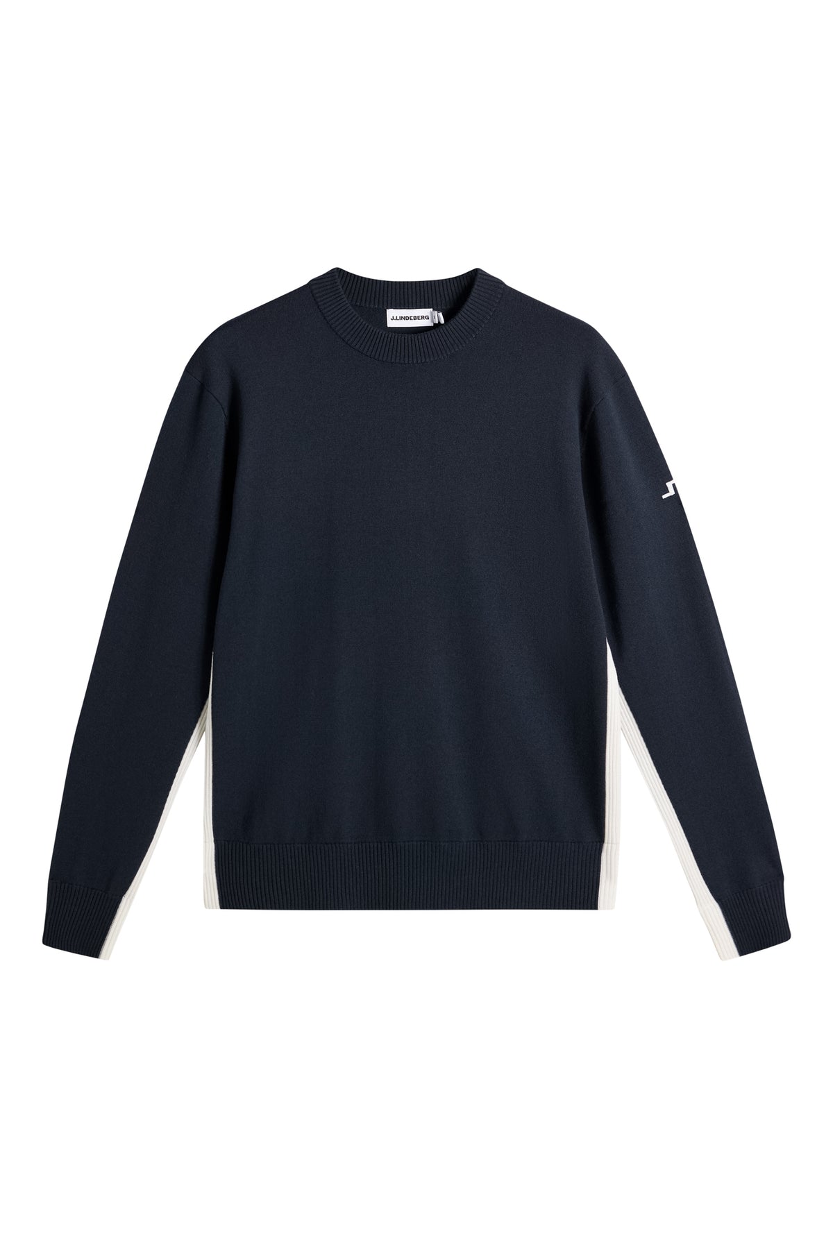 Chester Side Stripe Knit Crew in JL Navy by J.Lindeberg