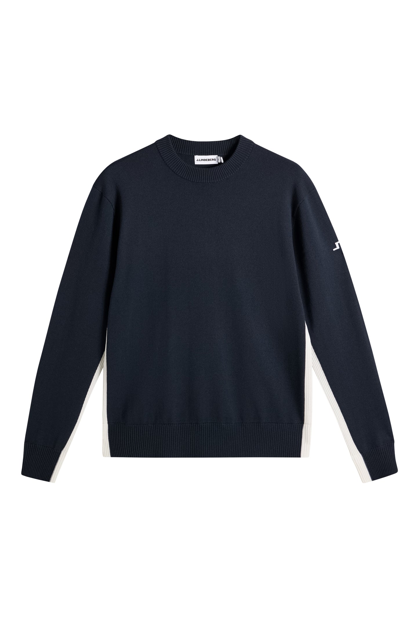 Chester Side Stripe Knit Crew in JL Navy by J.Lindeberg