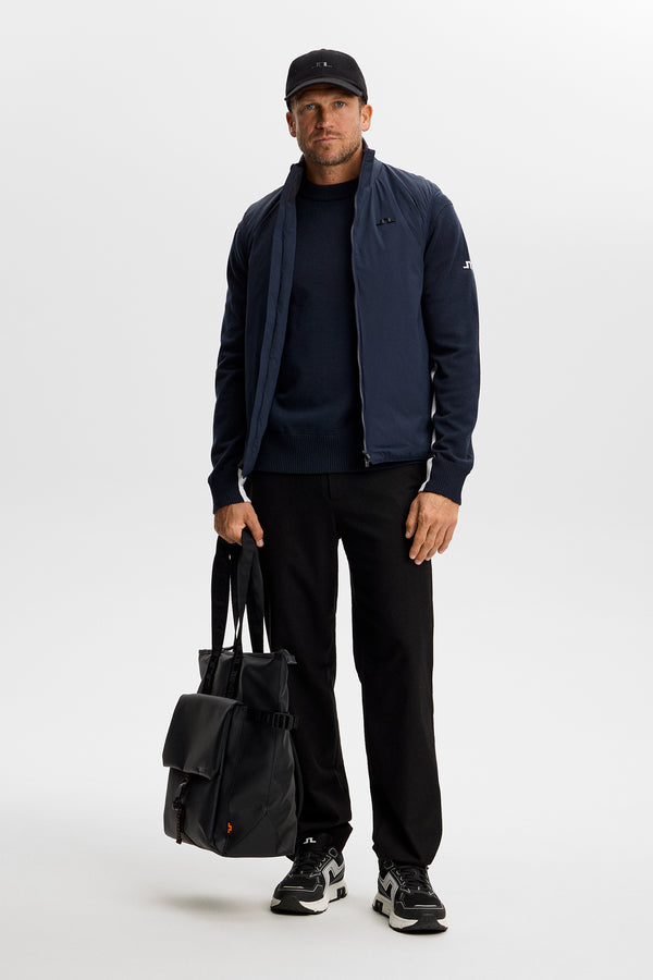 Chester Side Stripe Knit Crew / JL Navy