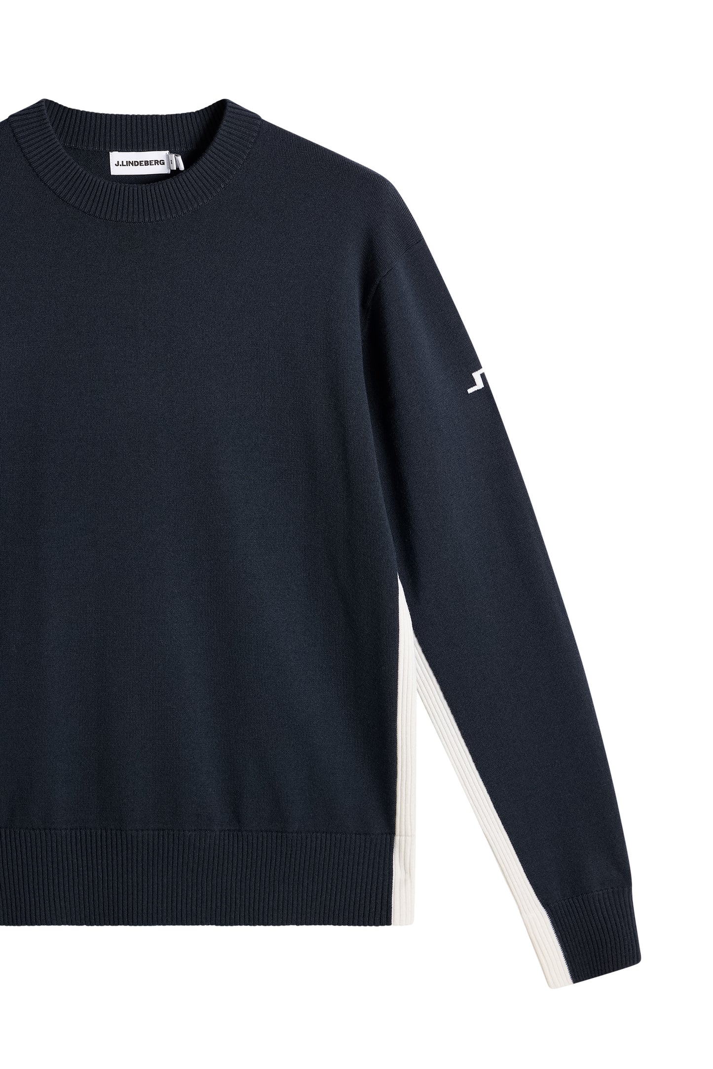 Chester Side Stripe Knit Crew in JL Navy by J.Lindeberg