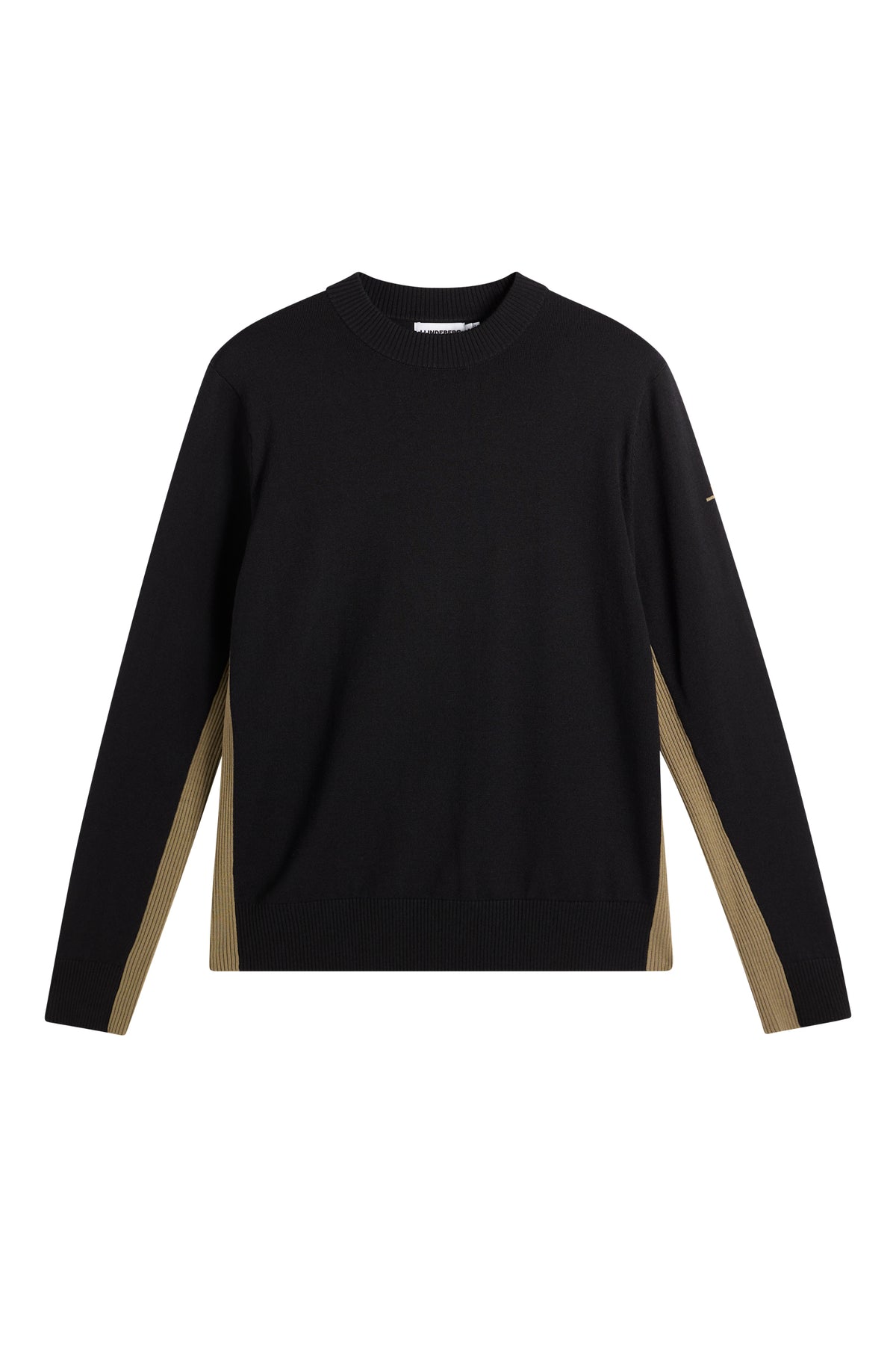 Chester Side Stripe Knit Crew in Black by J.Lindeberg
