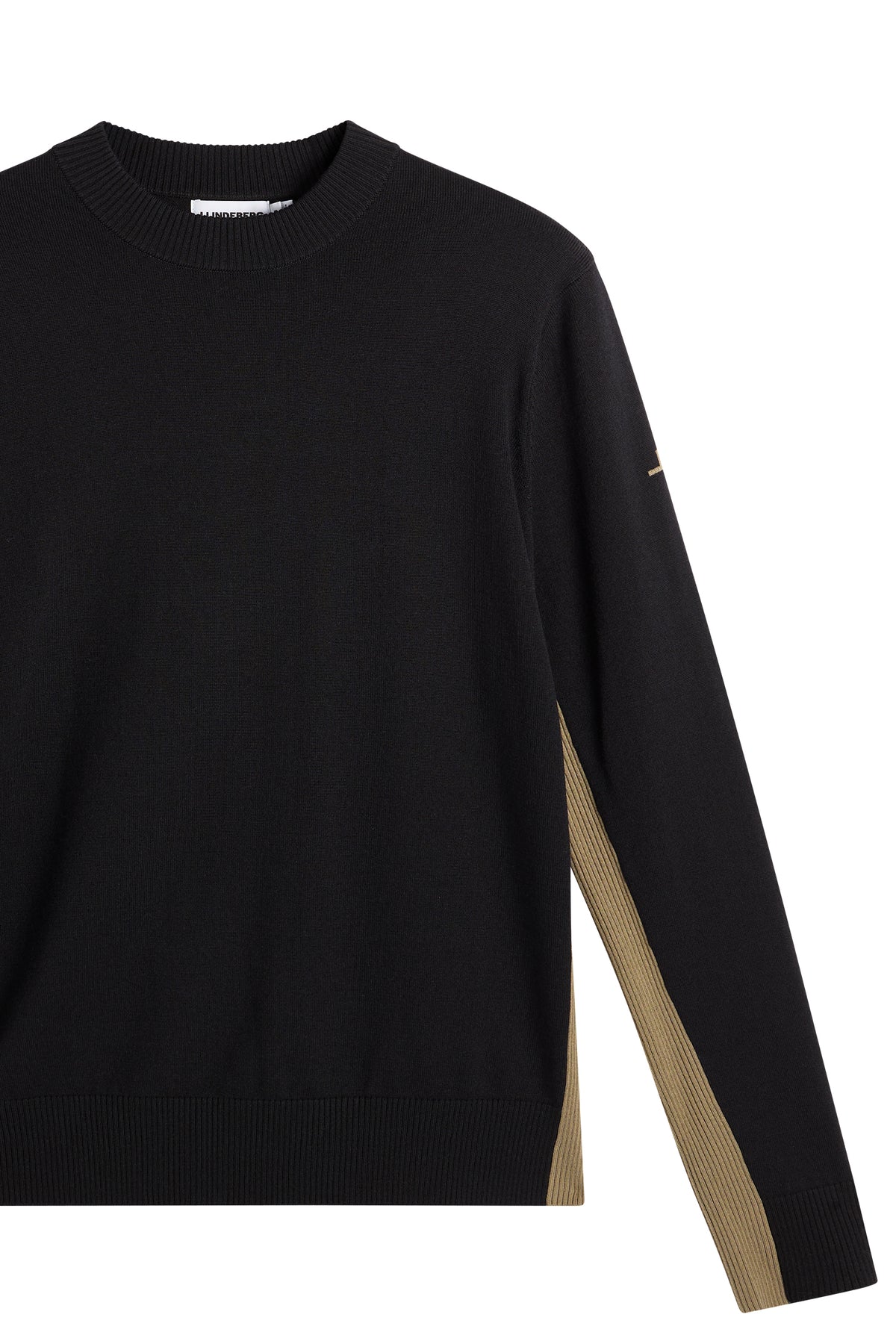 Chester Side Stripe Knit Crew in Black by J.Lindeberg