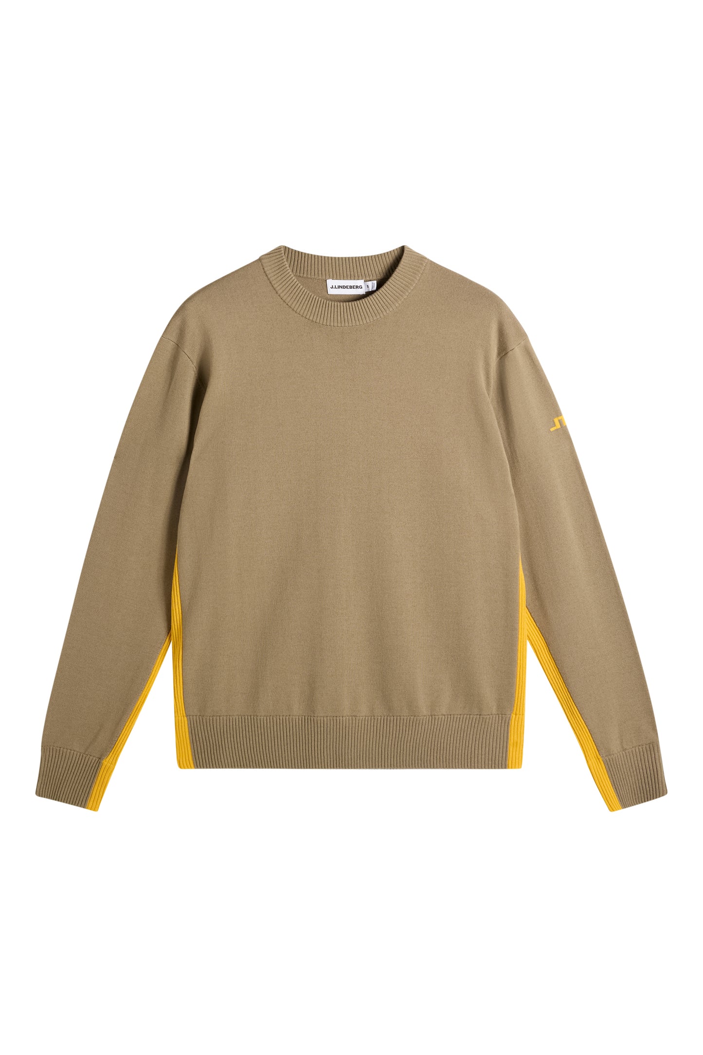 Chester Side Stripe Knit Crew in Brindle by J.Lindeberg