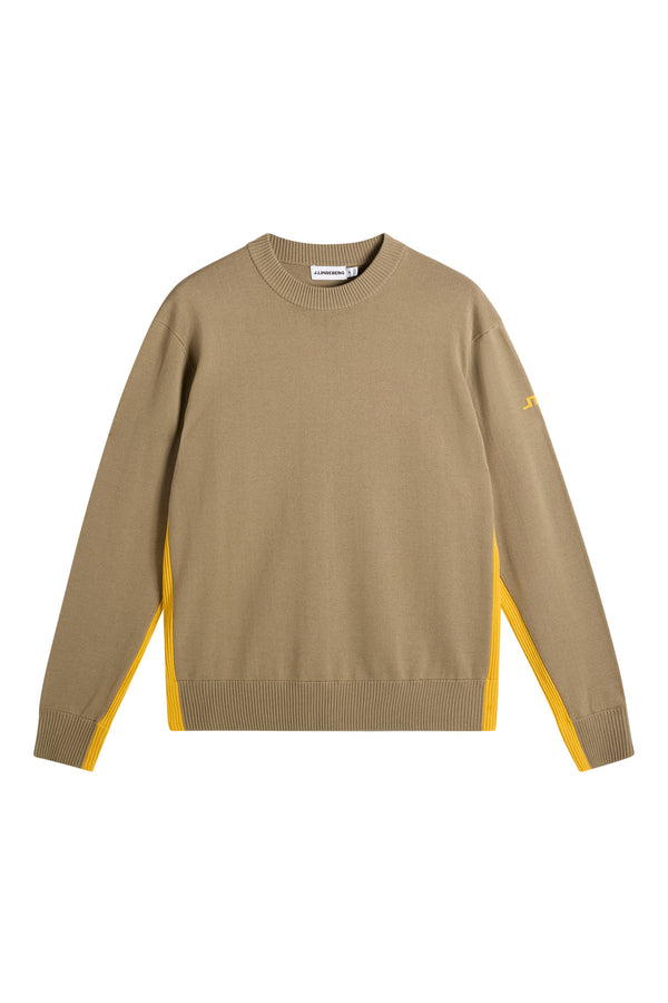 Chester Side Stripe Knit Crew / Brindle