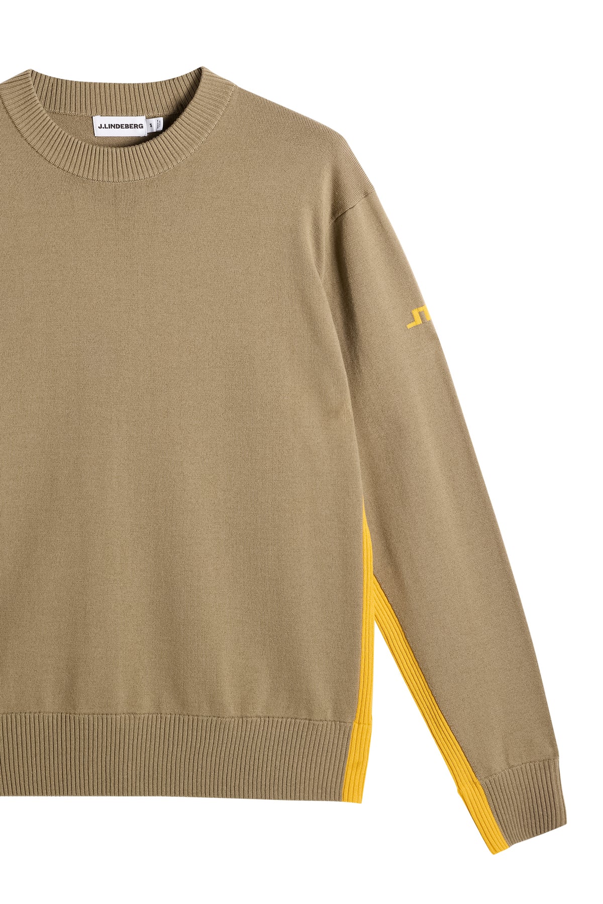 Chester Side Stripe Knit Crew in Brindle by J.Lindeberg