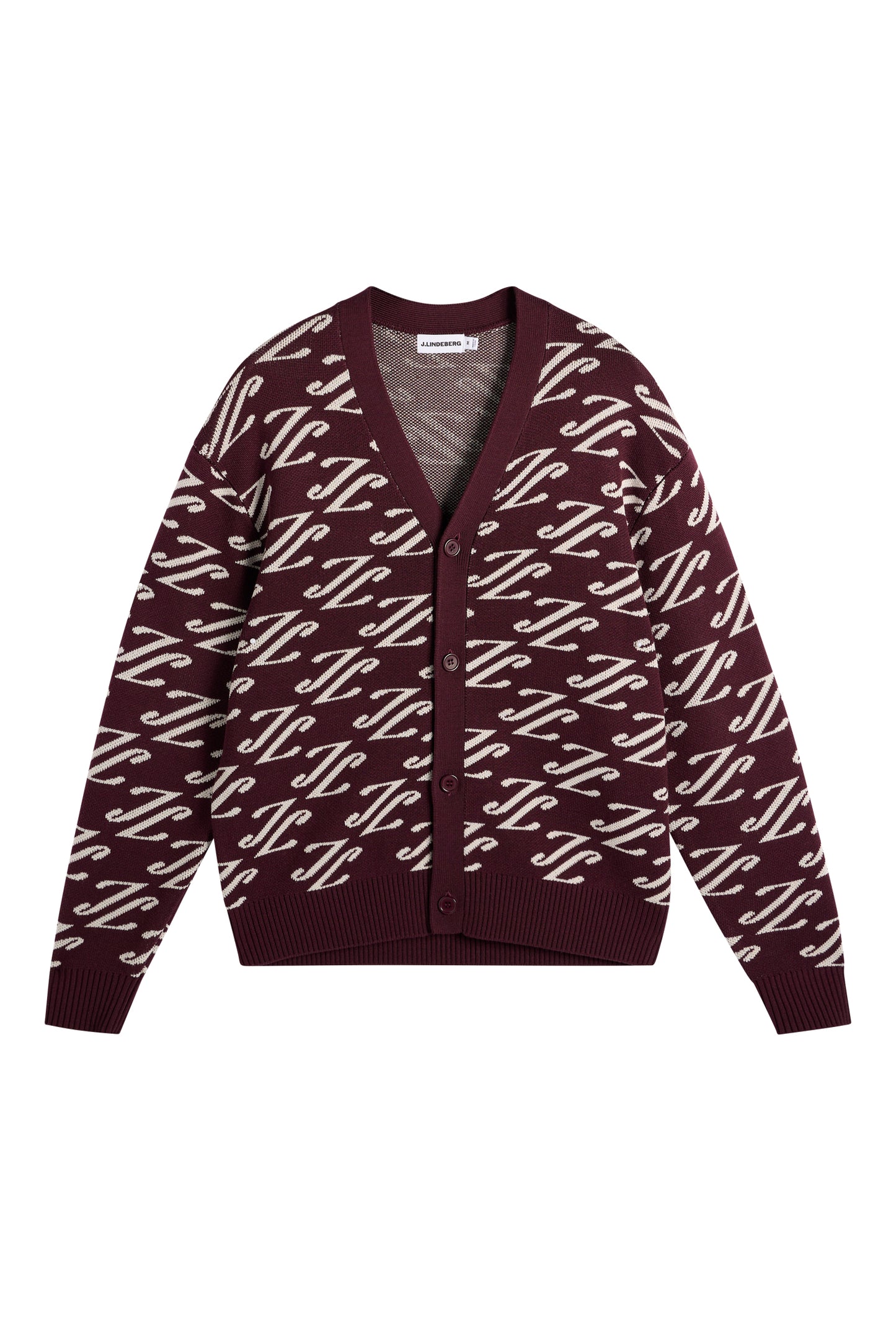 Denny Jacquard Cardigan in Cardi Jacquard - Winetasting by J.Lindeberg
