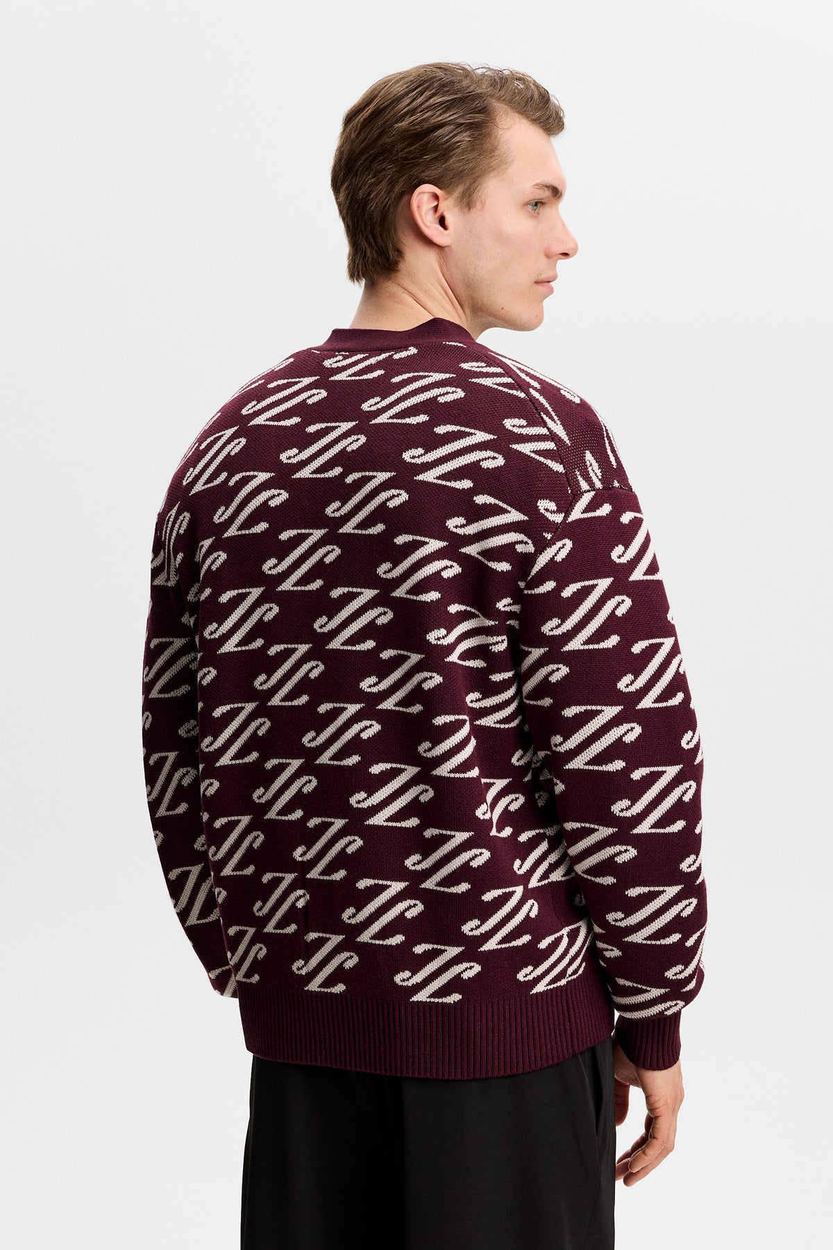 Denny Jacquard Cardigan in Cardi Jacquard - Winetasting by J.Lindeberg